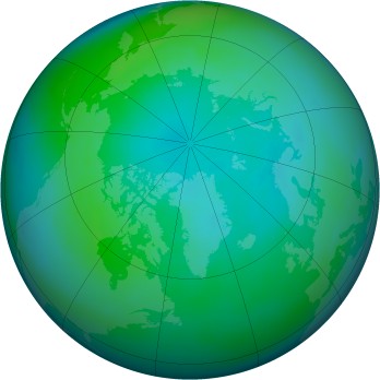 Arctic ozone map for 1991-10